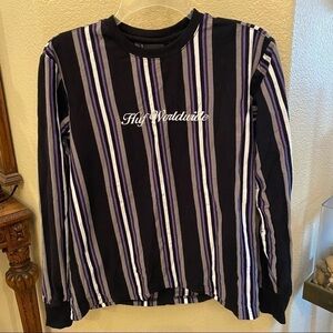 HUF Striped Long Sleeve Top Size Small